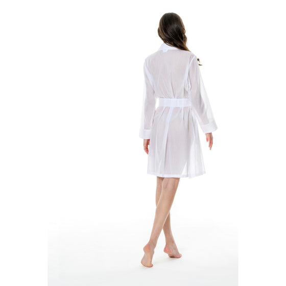 Celestine Celeste 2 Short Wrap Robe - White