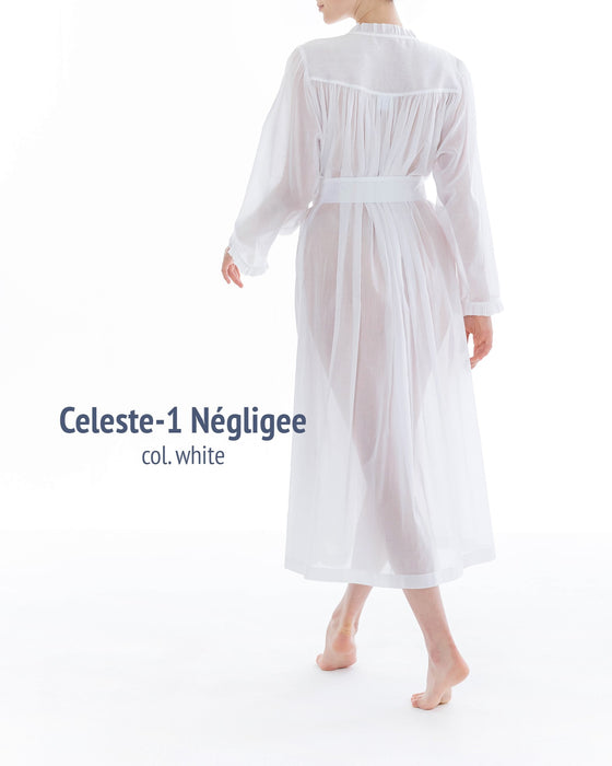 Celestine Celeste 1 Negligee Long Robe - White