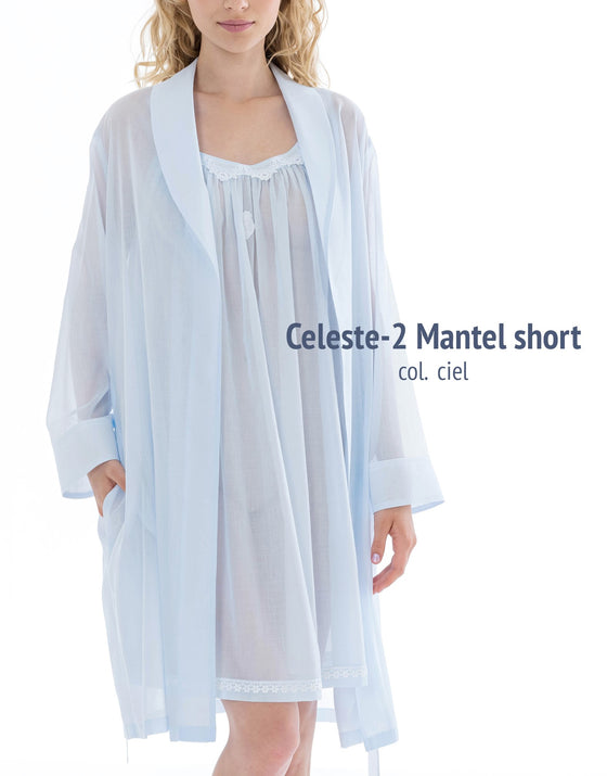 Celestine Celeste 2 Short Wrap Robe - Blue