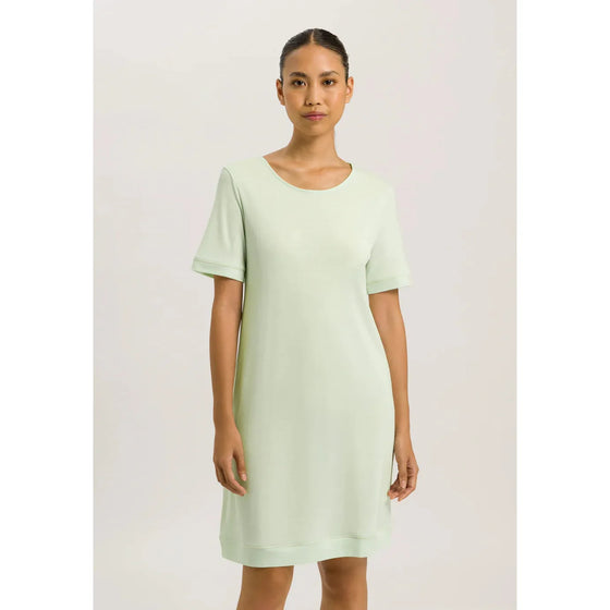 Hanro Natural Comfort Short Sleeve Gown - Green Tea