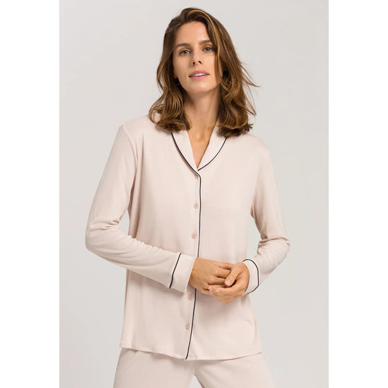 Hanro Natural Comfort Long PJ Set - Almond