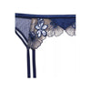 Fleur Du Mal Violet Garter Belt - Night Blue