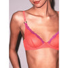 Fleur Du Mal Sheer Tulle Demi Bra - Coral