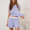 Lunya Soft Modal Rib Tee Short Set - Quiet Lilac