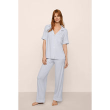  Eberjey Short Sleeve Long Pant PJ Set - Ice Blue