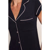 Eberjey Giselle Cropped Pant PJ Set - Black & Sorbet Pink