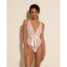  Cosabella Tie Me Up V-Neck Teddy - Pink Lilly