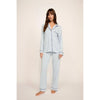 Eberjey Gisele Long Sleeve PJ Set - Cloud Blue & Navy