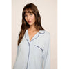 Eberjey Gisele Long Sleeve PJ Set - Cloud Blue & Navy
