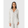 Eberjey Gisele Long Pajama Set - Little Hearts White and Black