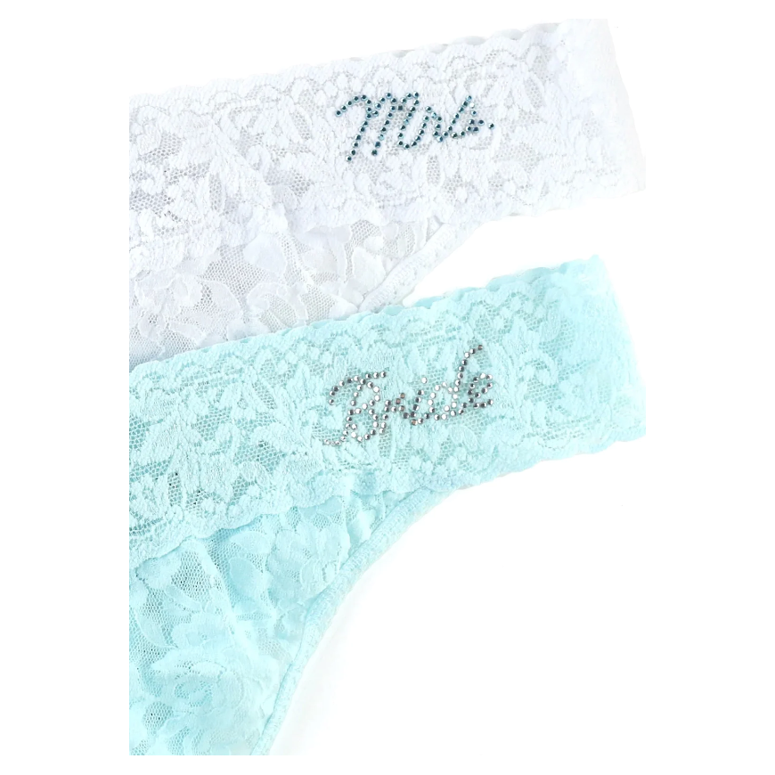 Hanky Panky Bridal "Mrs" & "Bride" Low Rise Thong Set – Bits of Lace Fine Linger