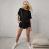 Lunya Washable Silk Tee Short Set - Black