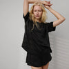 Lunya Washable Silk Tee Short Set - Black