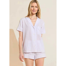  Eberjey Nautico Cotton Pajama Set - White & Lavender