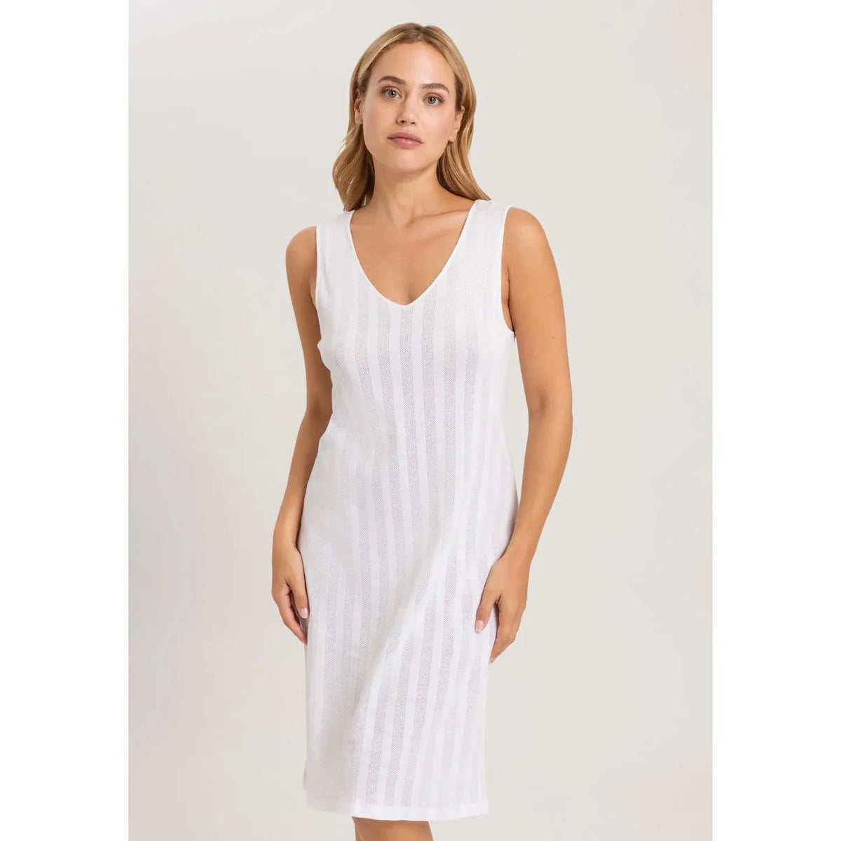 Hanro Simone Tank Gown - White – Bits of Lace Fine Lingerie