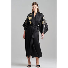  Natori Peony Blossom Embroidery Robe - Black