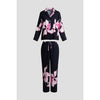 Natori Orchida Notch Pajama Set - Black